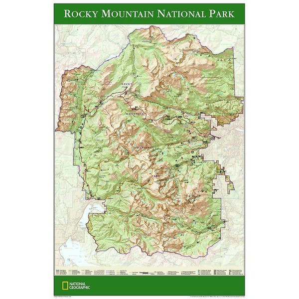 National Geographic Landkarte Rocky Mountains Park Poster