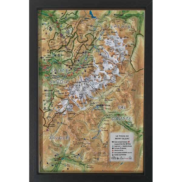 3Dmap Regional-Karte Le tour du Mont Blanc (19,5 cm x 29,5 cm)