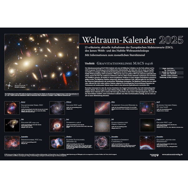 Astronomie-Verlag Weltraum-Kalender 2025