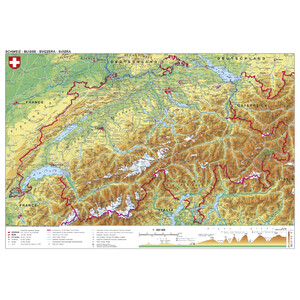 Stiefel Landkarte Schweiz physisch (98 x 68 cm)