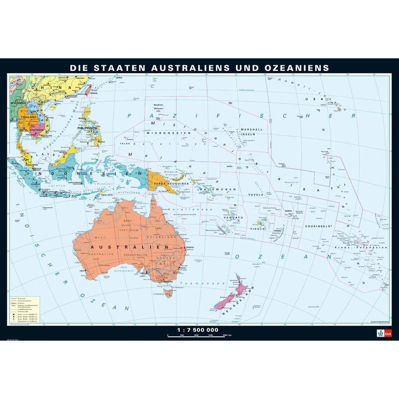 Klett-Perthes Verlag Landkarte Australien/Ozeanien, physisch/politisch