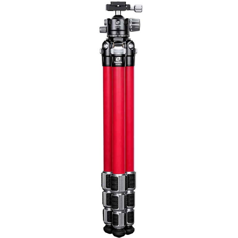 Leofoto Carbon-Dreibeinstativ LA-324C Athena Red + Ballhead LH-40