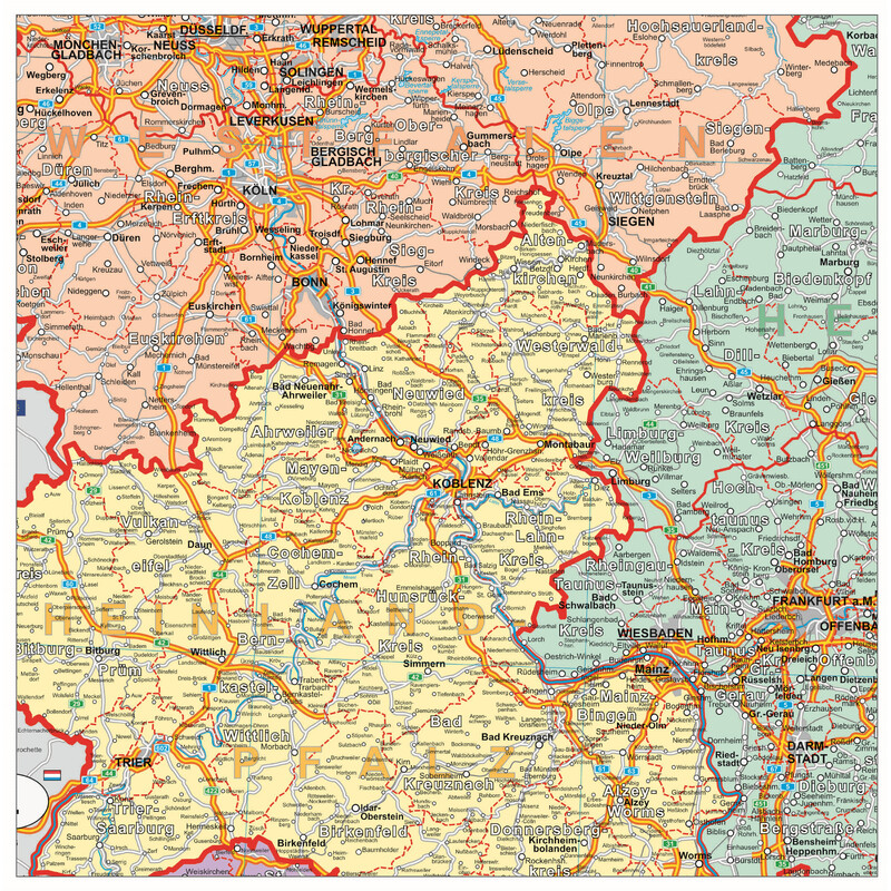 Stiefel Landkarte Deutschland Organisationskarte politisch (100 cm x 140 cm)