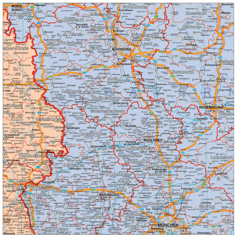 Stiefel Landkarte Deutschland Organisationskarte politisch (100 cm x 140 cm)