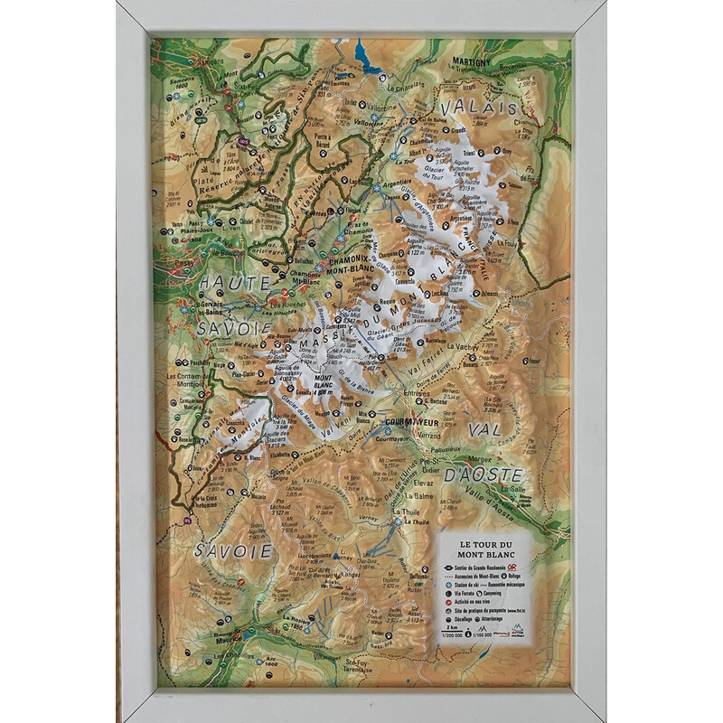 3Dmap Regional-Karte Le tour du Mont Blanc (19,5 cm x 29,5 cm)