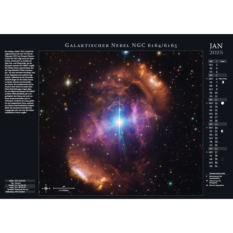 Astronomie-Verlag Weltraum-Kalender 2025